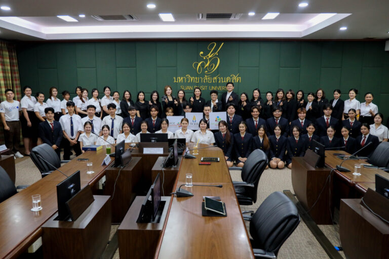 สำนักกิจการพิเศษ โรงเรียนการท่องเที่ยวและการบริการ กองบริหารงานบุคคล ม.สวนดุสิต ร่วมกับสำนักงานส่งเสริมการจัดประชุมและนิทรรศการ (องค์การมหาชน) สสปน. จัดกิจกรรมแลกเปลี่ยนเรียนรู้ “เคล็ด (ไม่) ลับ การให้บริการอาหารและเครื่องดื่มสำหรับงานไมซ์อย่างมีสุขภาพดี”